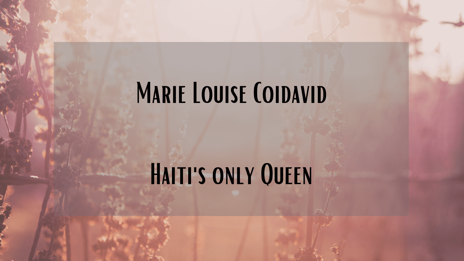 Marie Louise Coidavid Haiti's only Queen (Part one) History of Royal Women